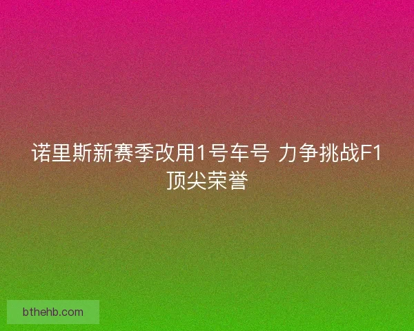 诺里斯新赛季改用1号车号 力争挑战F1顶尖荣誉