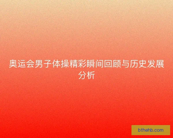 奥运会男子体操精彩瞬间回顾与历史发展分析