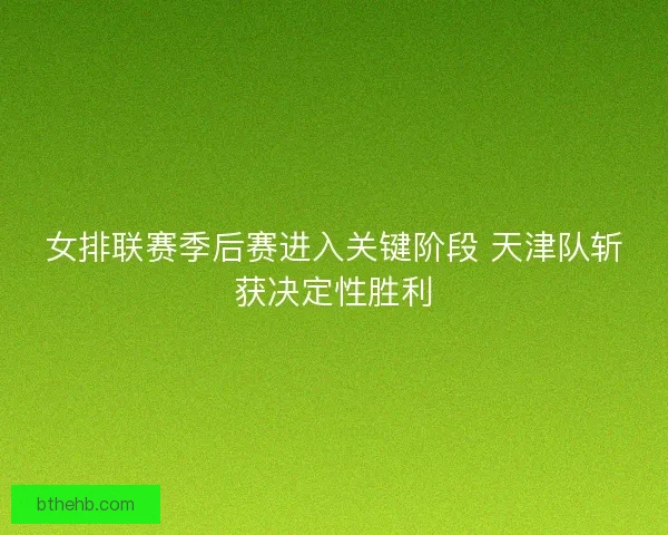 女排联赛季后赛进入关键阶段 天津队斩获决定性胜利